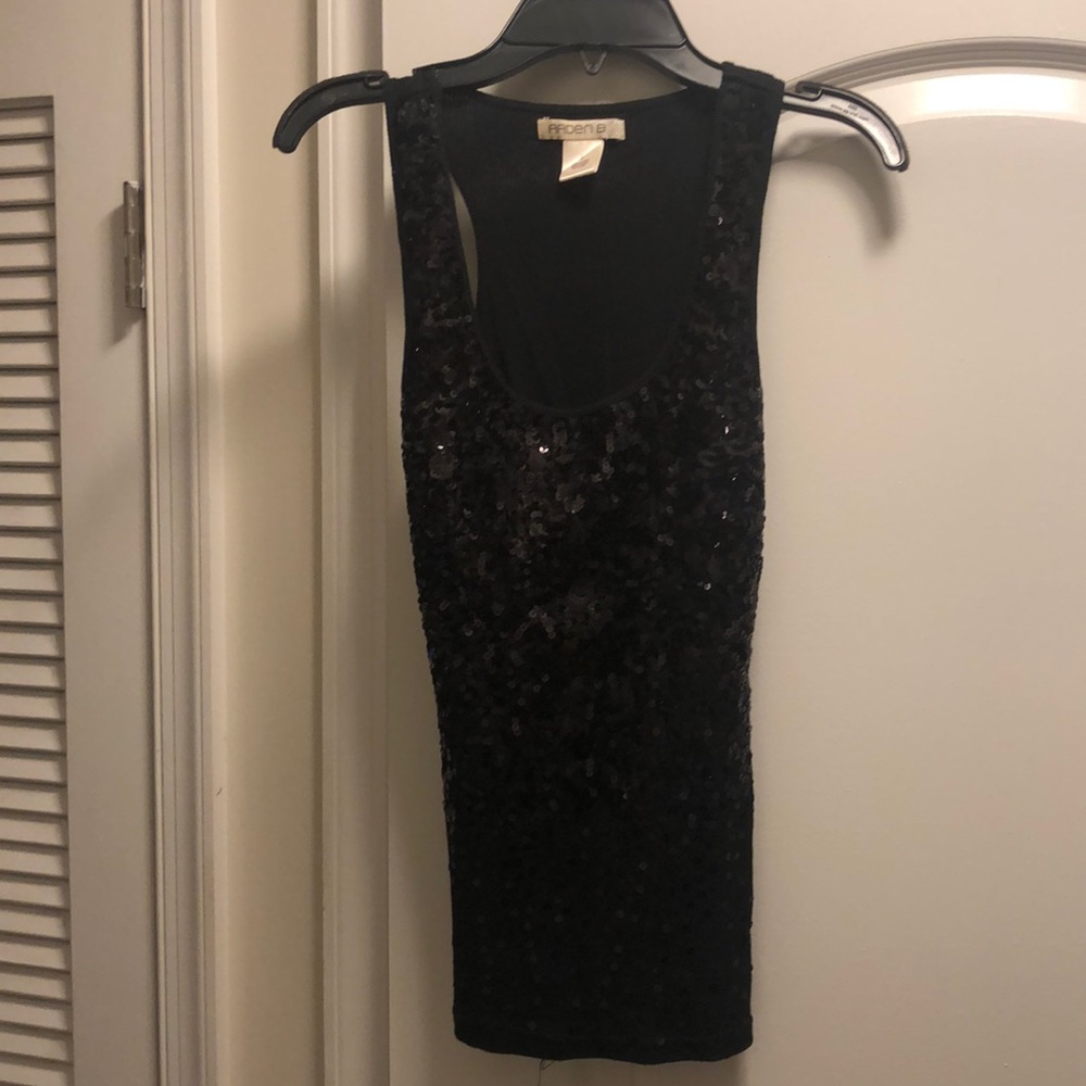 Black Sequin tank top